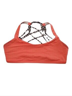 Lululemon Free To Be Wild Strappy Orange Animal Print Sports Bra 10
